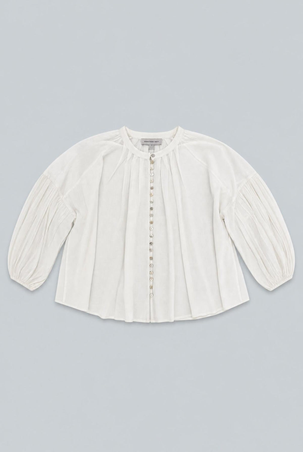 Long Sleeve Flowy Button Up - White - Button Down Shirt