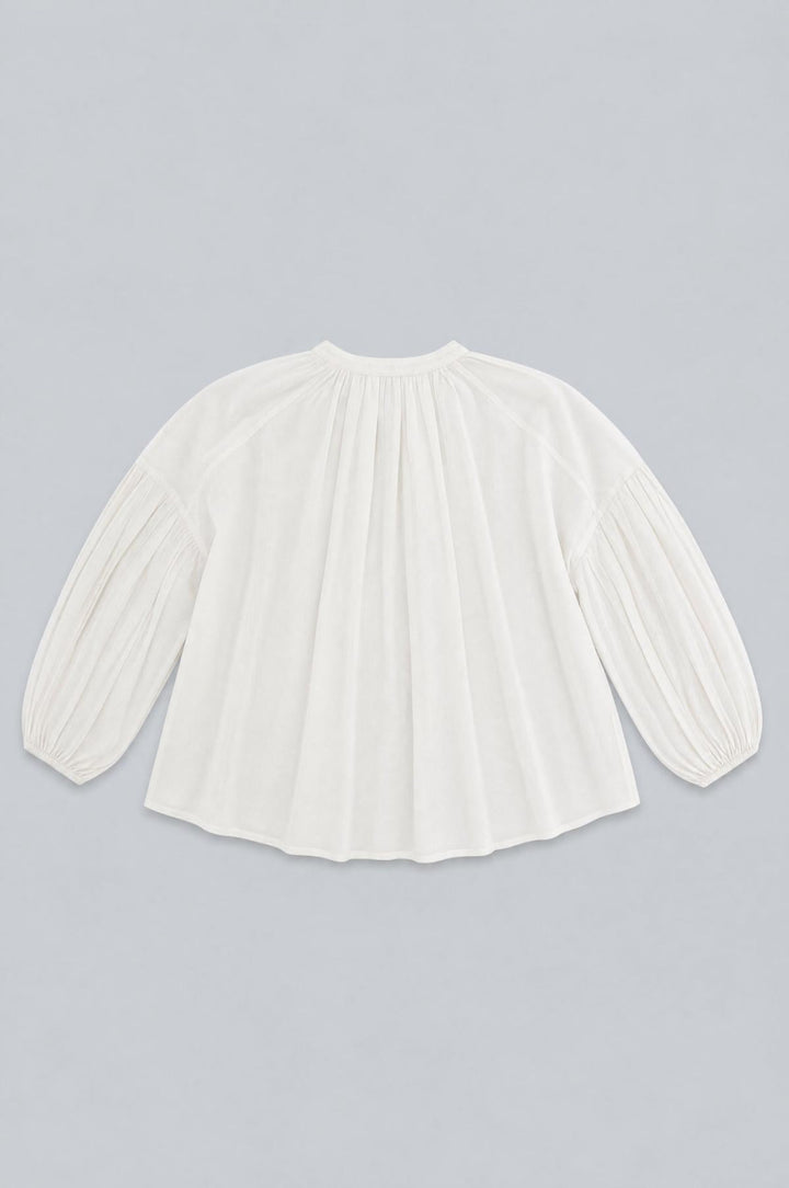 Long Sleeve Flowy Button Up - White - Button Down Shirt