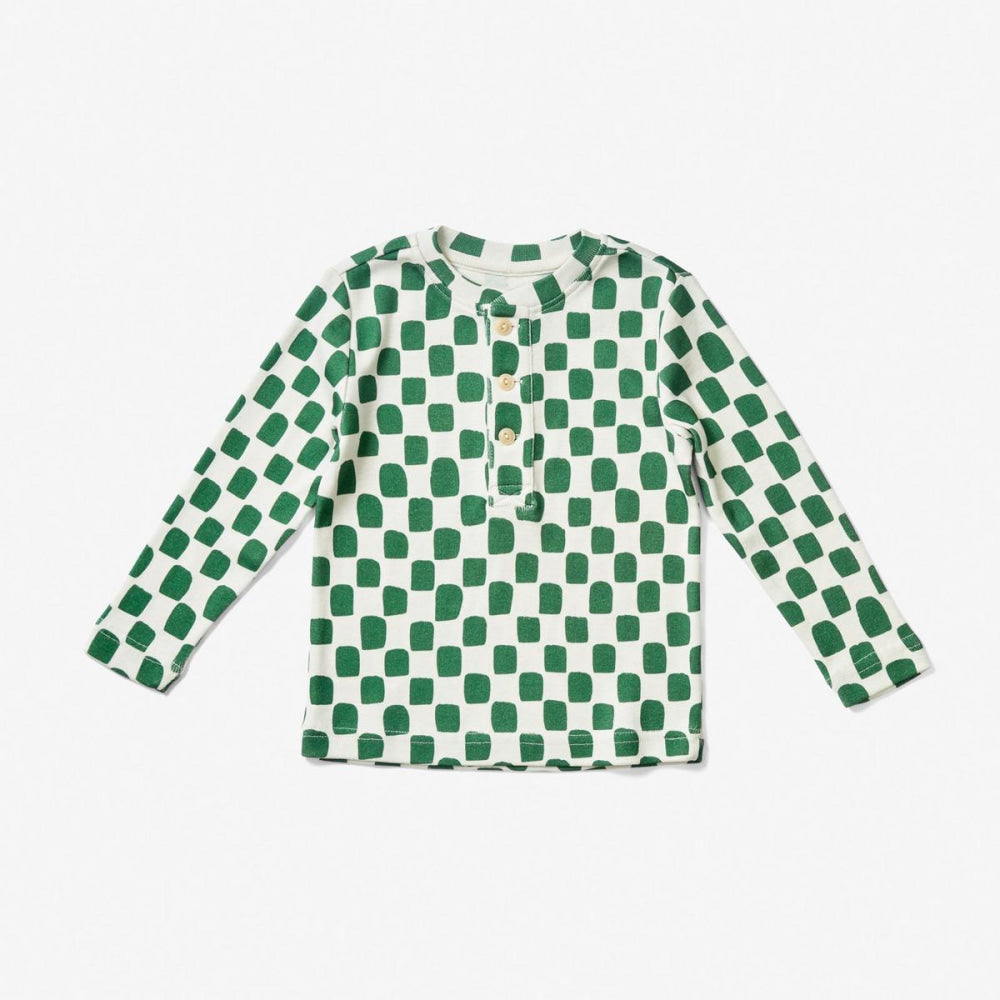 Long Sleeve Henley - Checker | Juniper - Henley