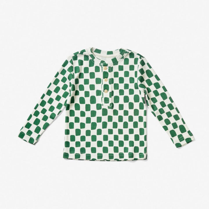 Long Sleeve Henley - Checker | Juniper - Henley
