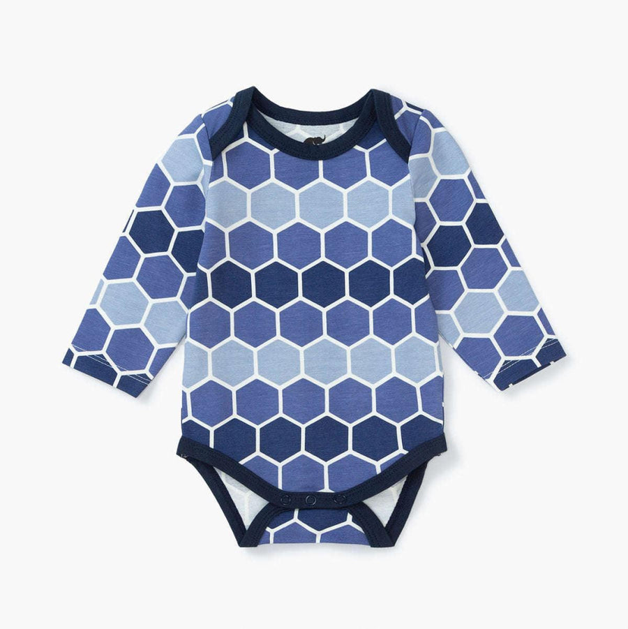 Long Sleeve Jack + Jill Bodysuit - Blue Mosaic Tiles - Bodysuit