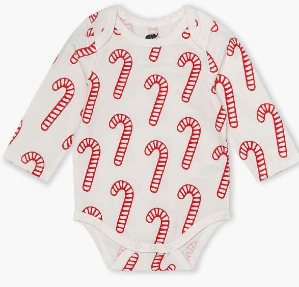 Long Sleeve Jack + Jill Bodysuit - Candy Cane - newborn - Bodysuit
