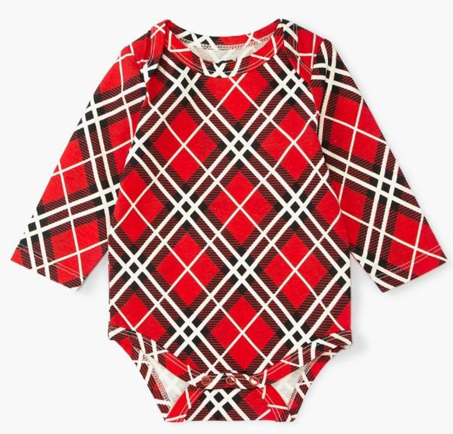 Long Sleeve Jack + Jill Bodysuit - Classic Red Plaid - Bodysuit