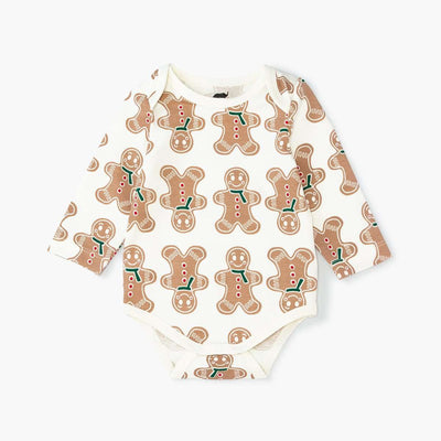 Long Sleeve Jack + Jill Bodysuit - Gingerbread Cookie - FINAL SALE - Bodysuit