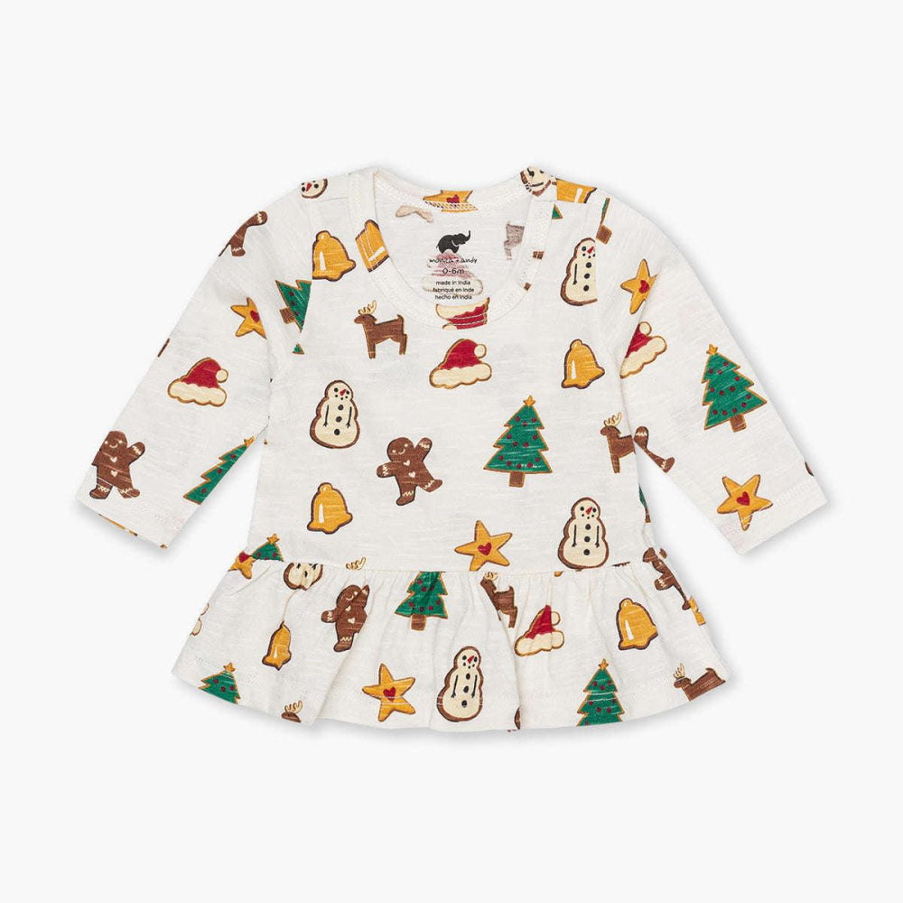 Long Sleeve Peplum Tee - Holiday Cookies - T-shirt