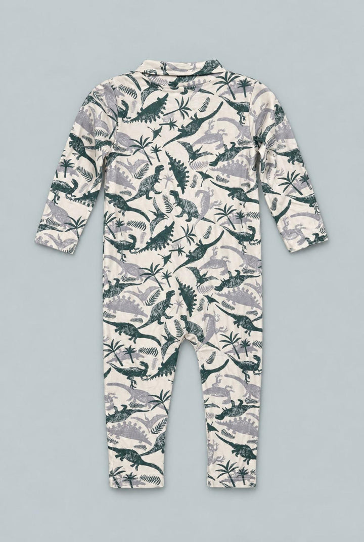 Long Sleeve Polo Romper - Benny Boy - Romper
