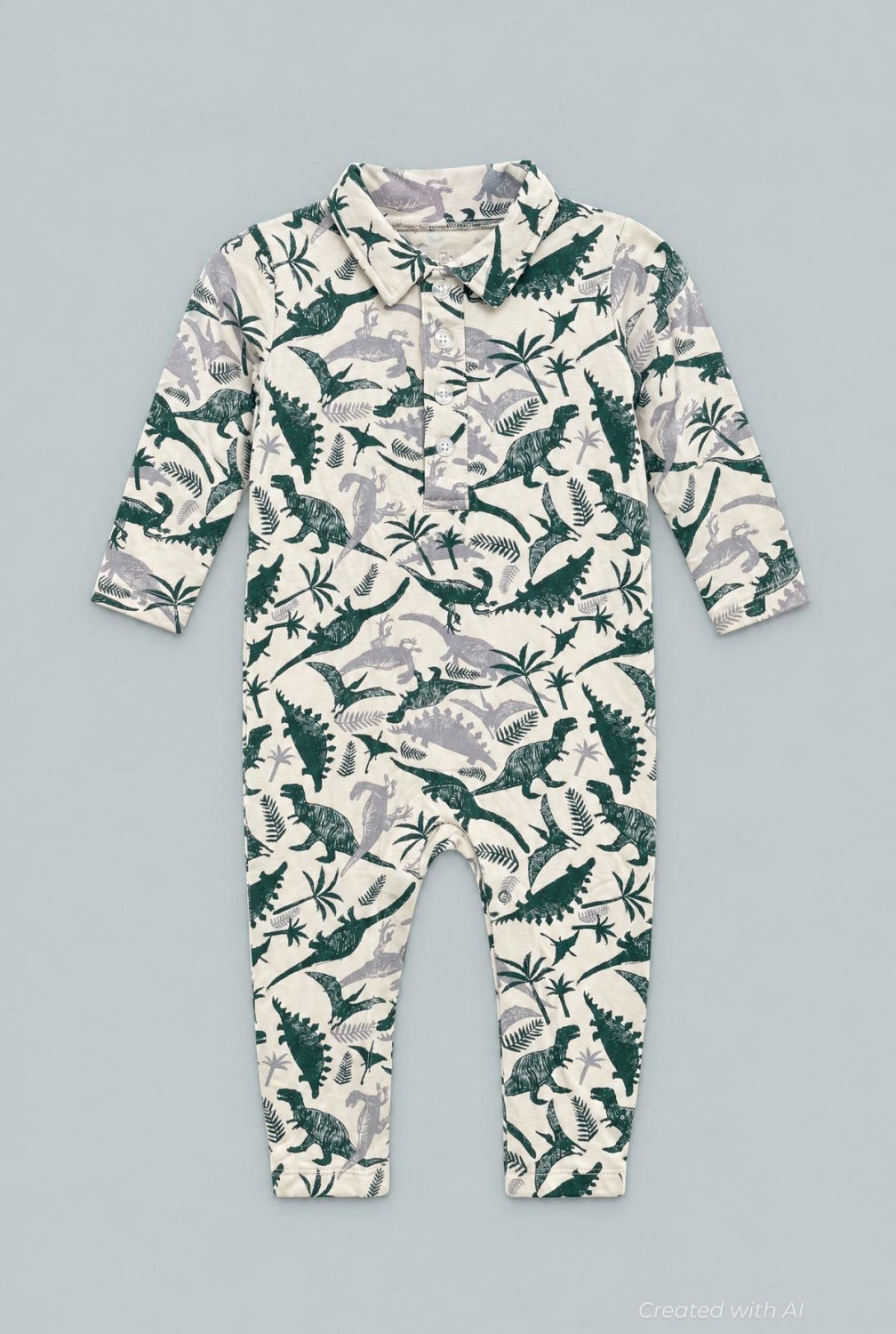 Long Sleeve Polo Romper - Benny Boy - Romper