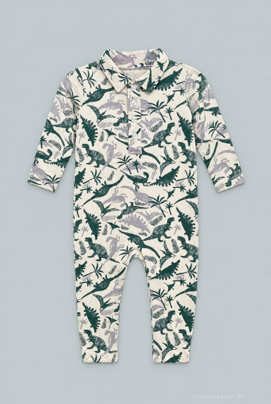 Long Sleeve Polo Romper - Benny Boy - Romper