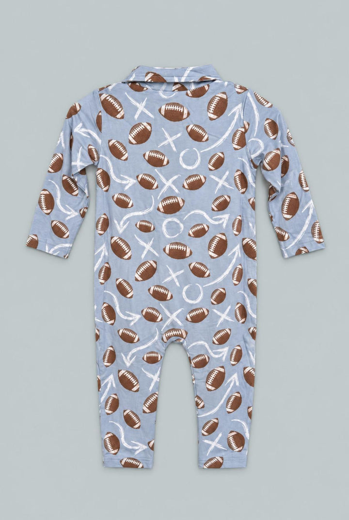 Long Sleeve Polo Romper - Patrick - Romper