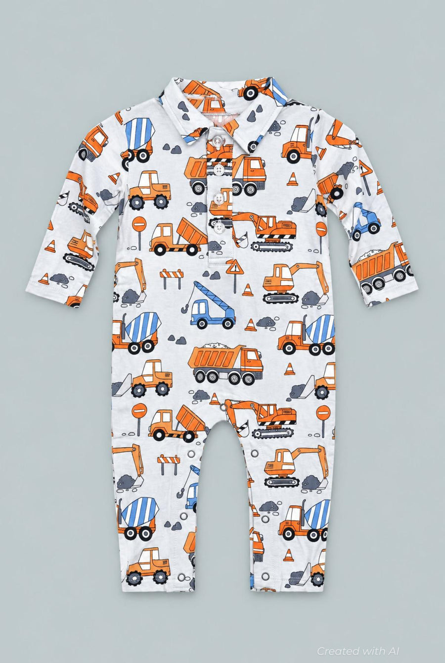 Long Sleeve Polo Romper - Uncle Kev - Romper