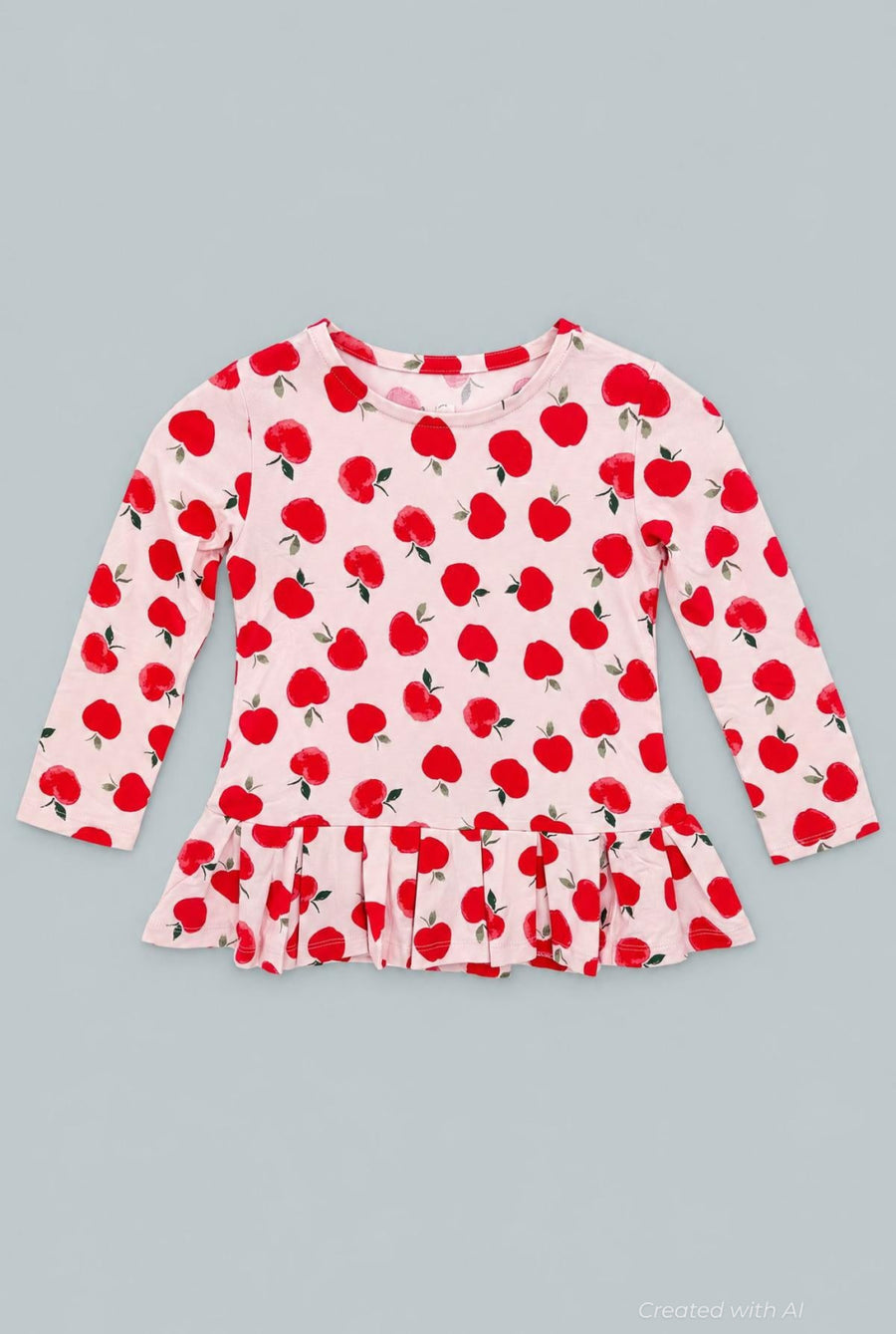 Long Sleeve Ruffle Bottom Tee - Snow White - T-shirt