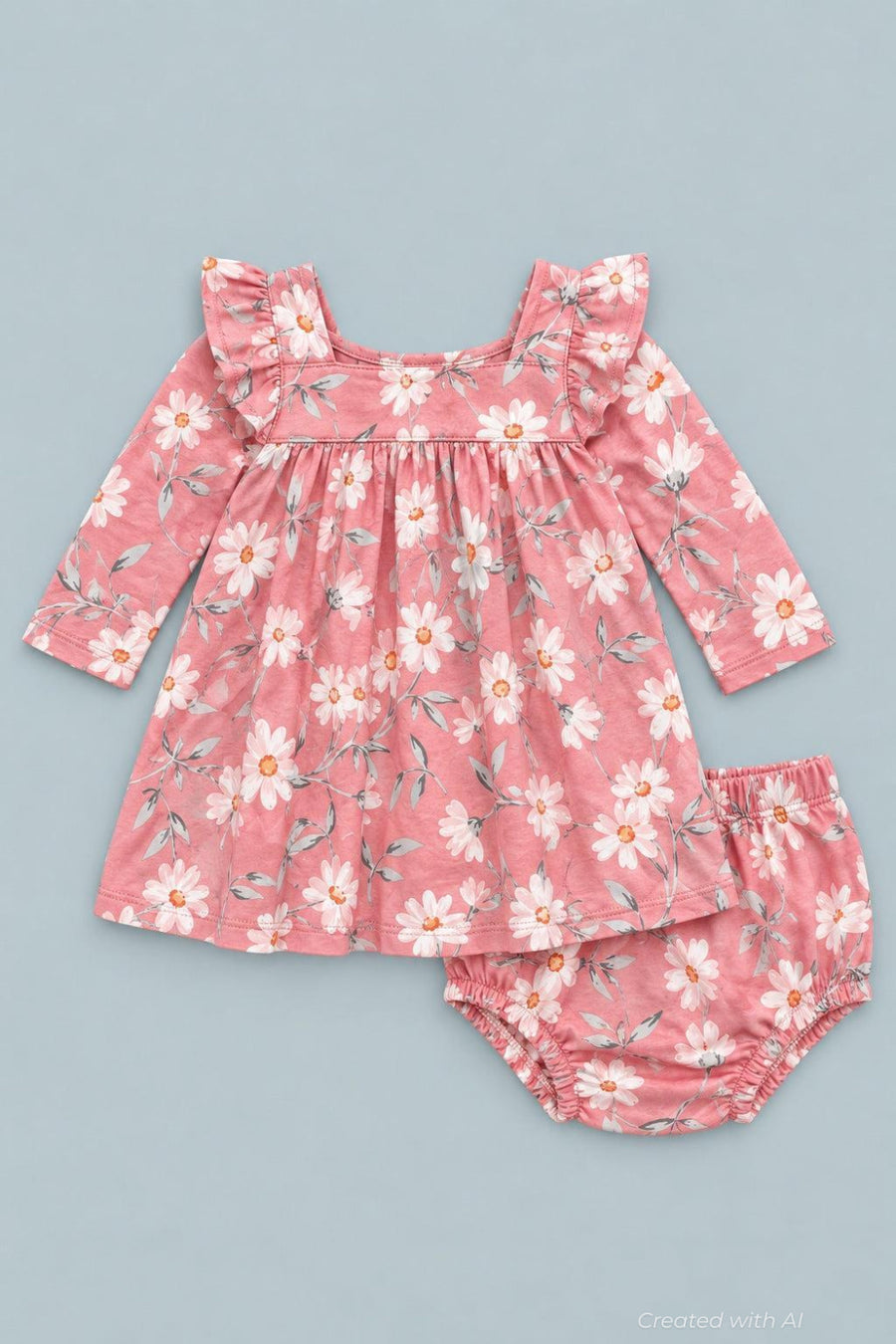 Long Sleeve Ruffle Dress With Bloomer - Daisy - Dresses
