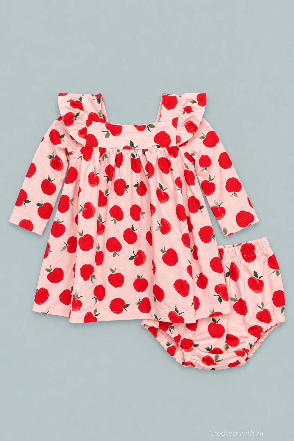 Long Sleeve Ruffle Dress With Bloomer - Snow White - Dresses