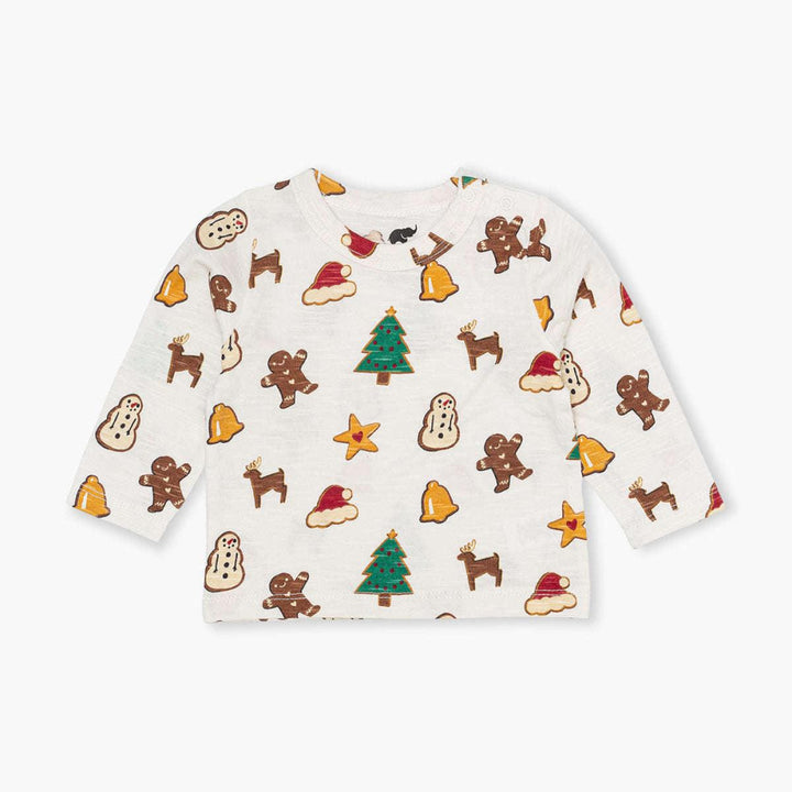 Long Sleeve Slub Jersey Crewneck Tee - Holiday Cookies - T-shirt