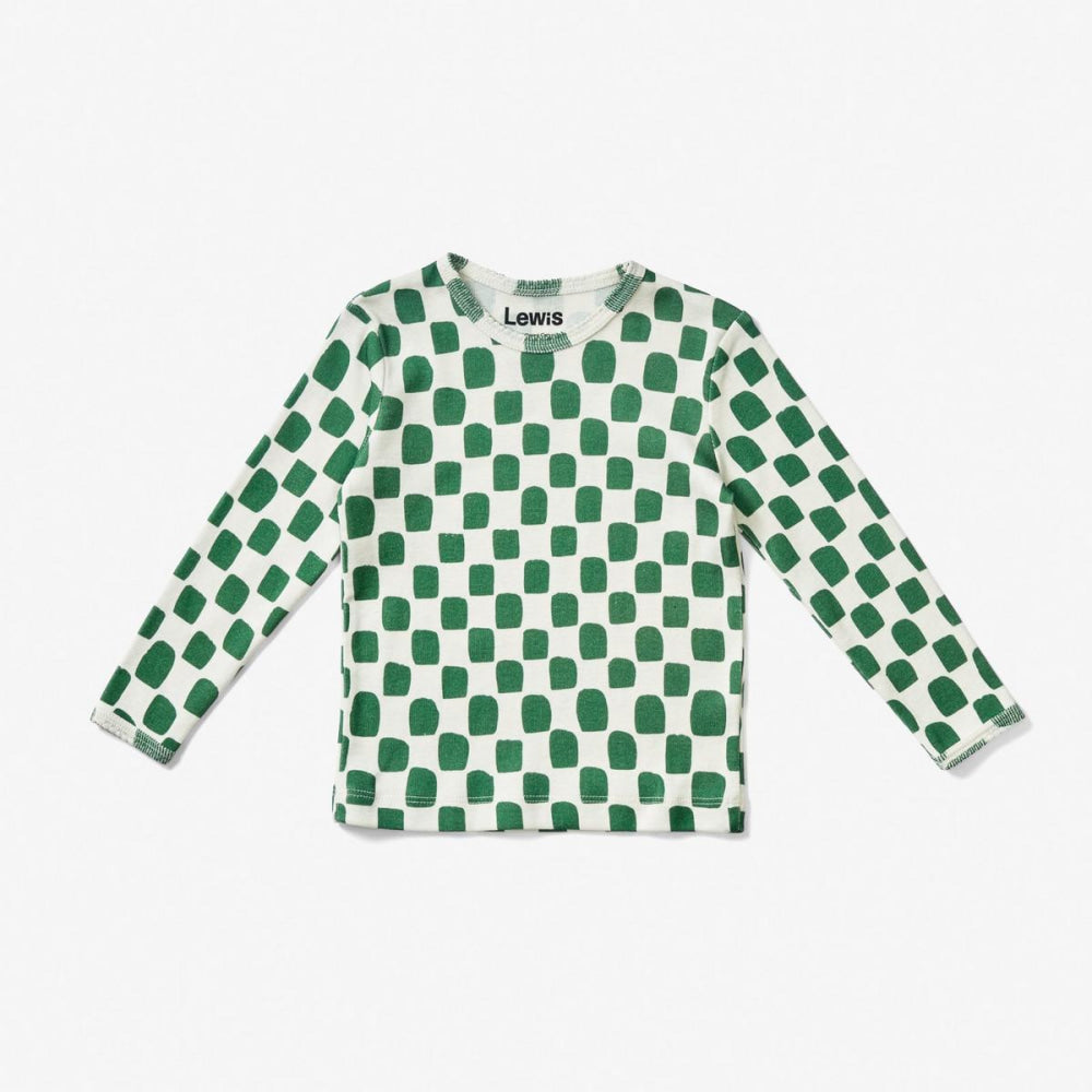 Long Sleeve T Shirt - Checker | Juniper - T-shirt