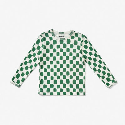 Long Sleeve T Shirt - Checker | Juniper - T-shirt
