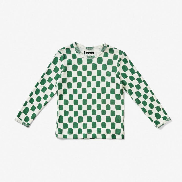 Long Sleeve T Shirt - Checker | Juniper - T-shirt