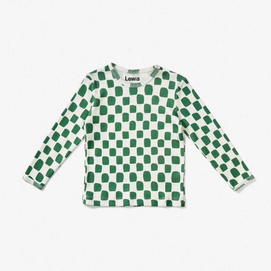 Long Sleeve T Shirt - Checker | Juniper - T-shirt