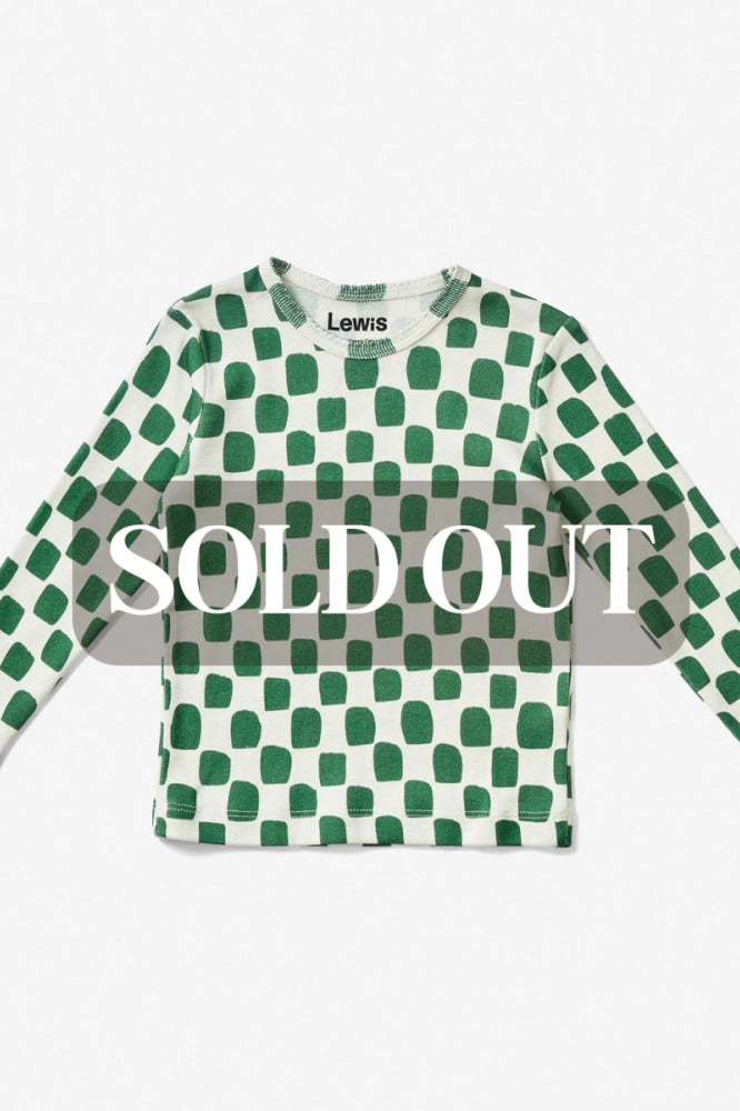 Long Sleeve T Shirt - Checker | Juniper - T-shirt