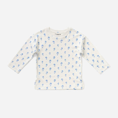 Long Sleeve T Shirt - Flower Polka Dot Sky - Shirt