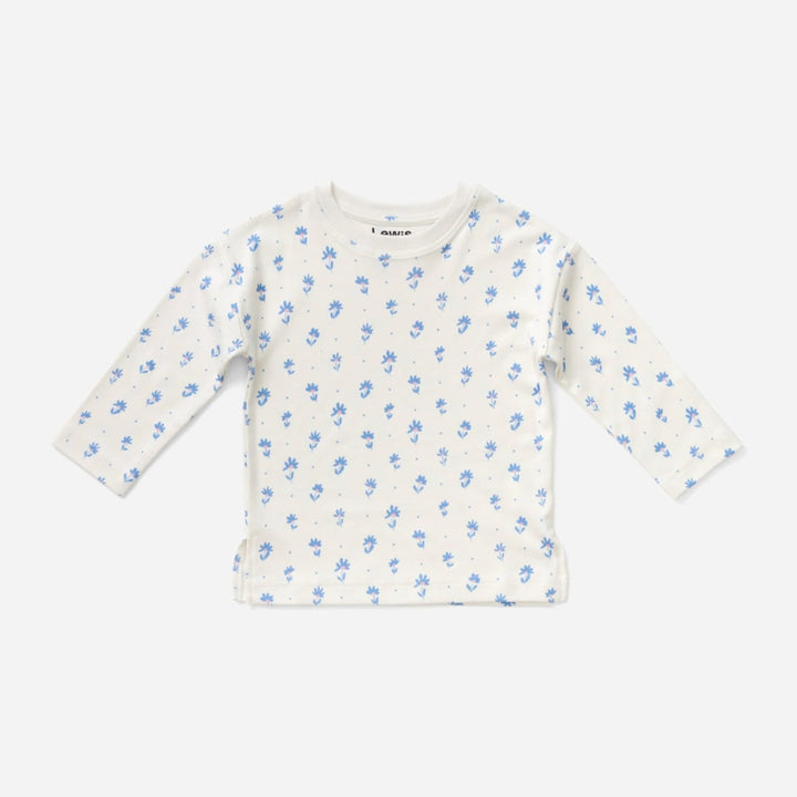 Long Sleeve T Shirt - Flower Polka Dot Sky - Shirt
