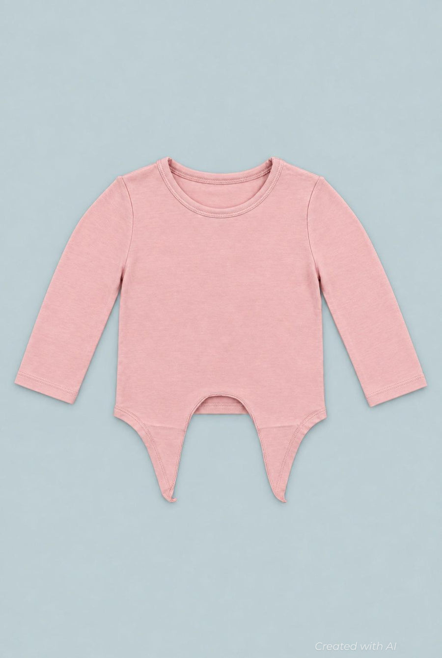 Long Sleeve Tie Top - Pink Suede - Shirt