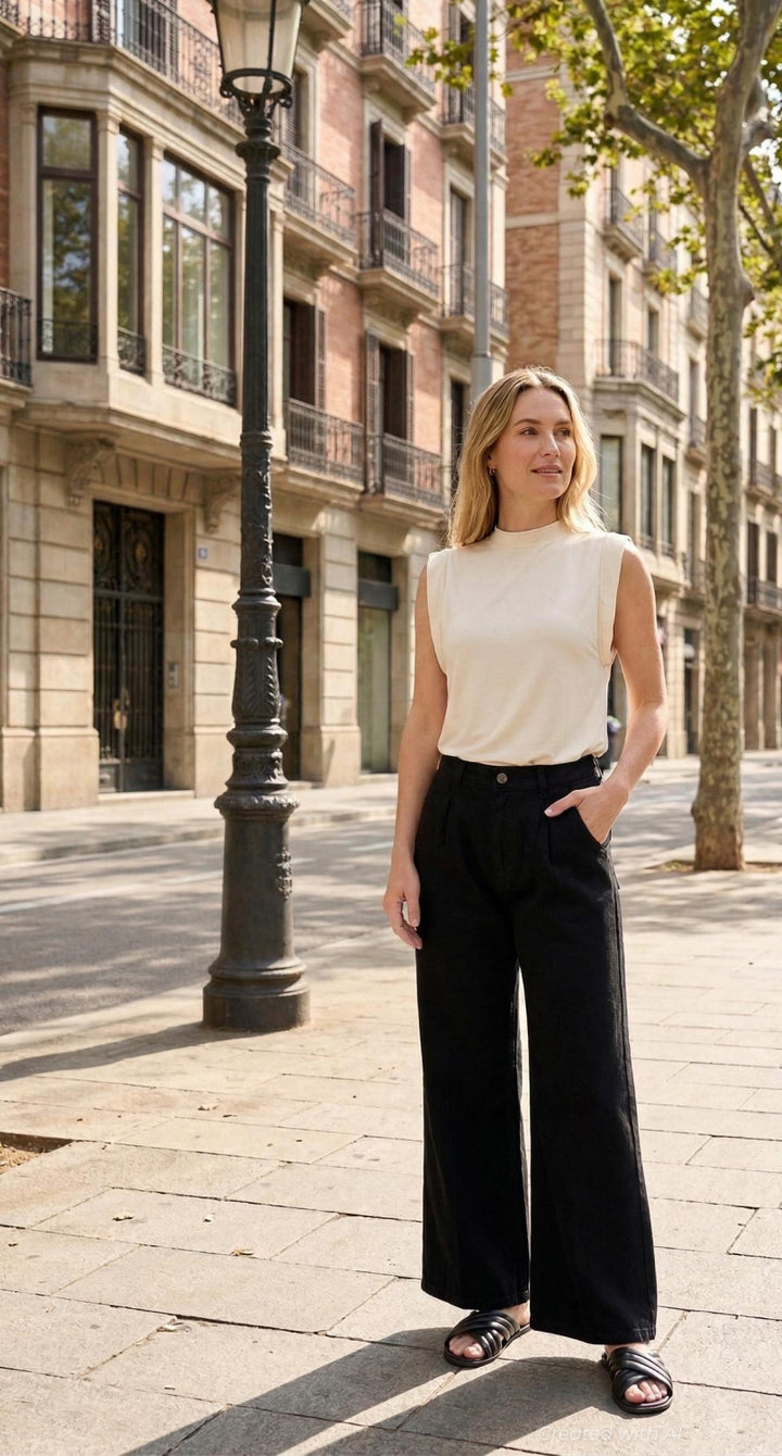 Los Angeles Wide Leg Jeans - Celeste - Jeans