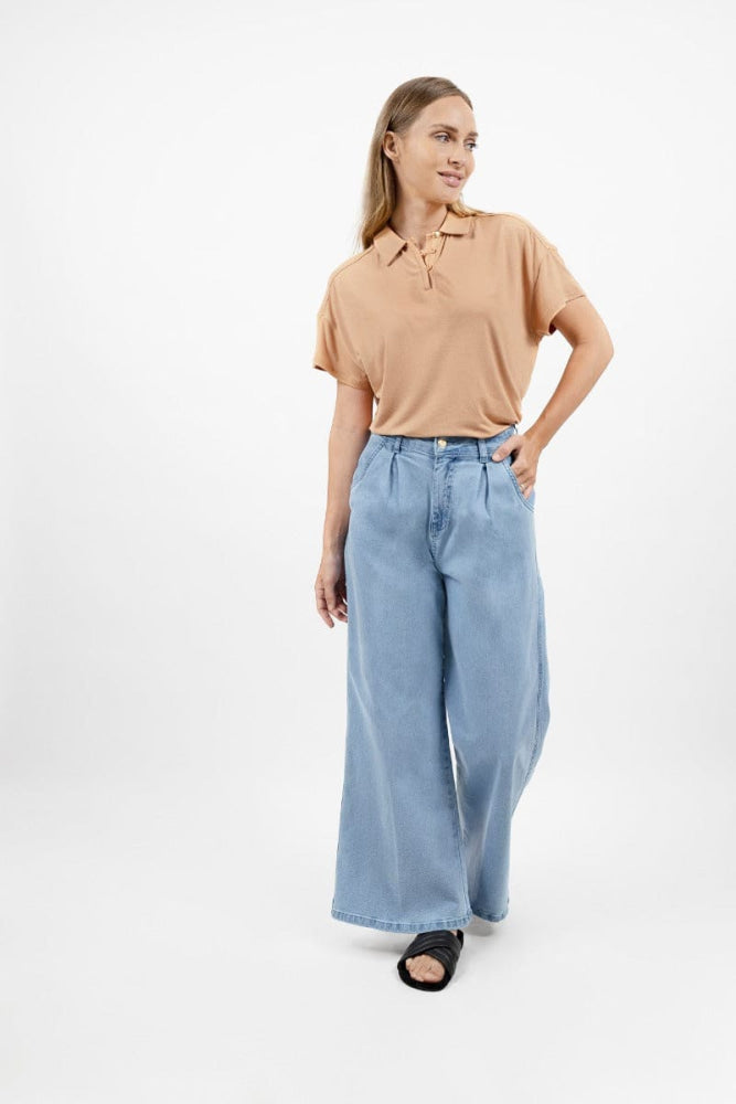 Los Angeles Wide Leg Jeans - Sky - Jeans