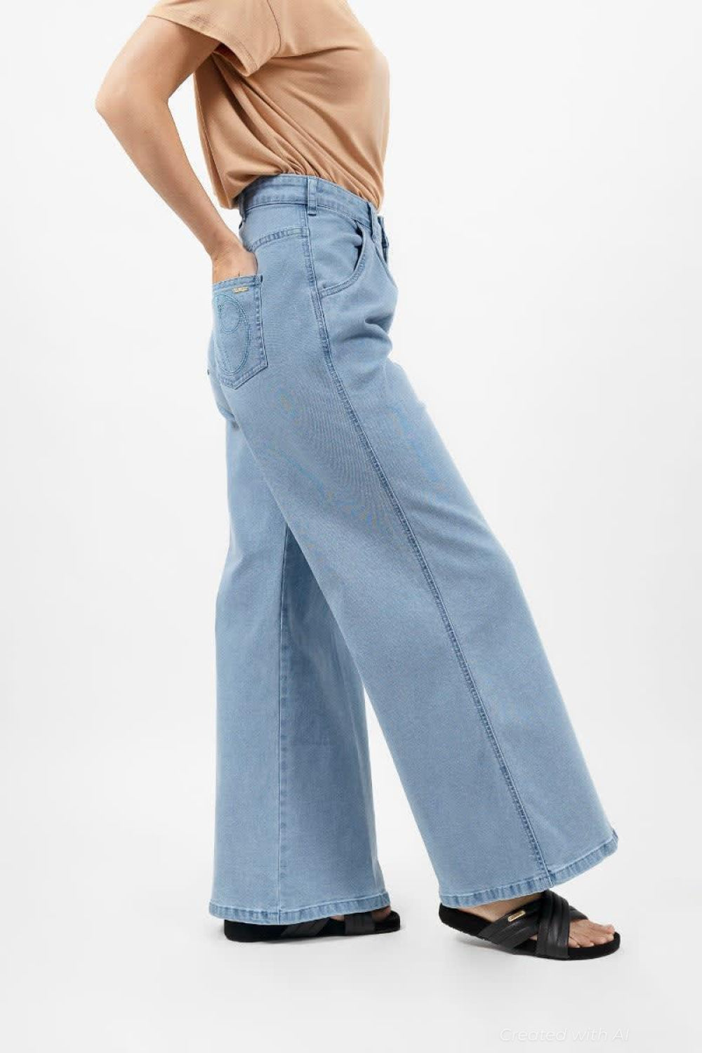 Los Angeles Wide Leg Jeans - Sky - Jeans
