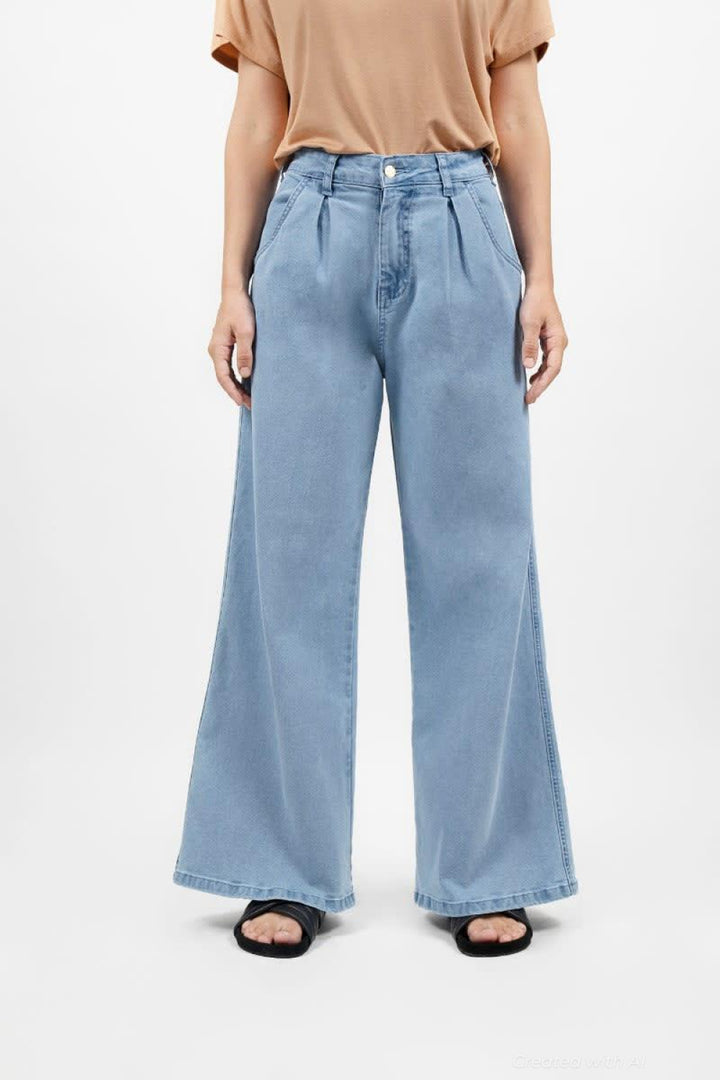 Los Angeles Wide Leg Jeans - Sky - Jeans