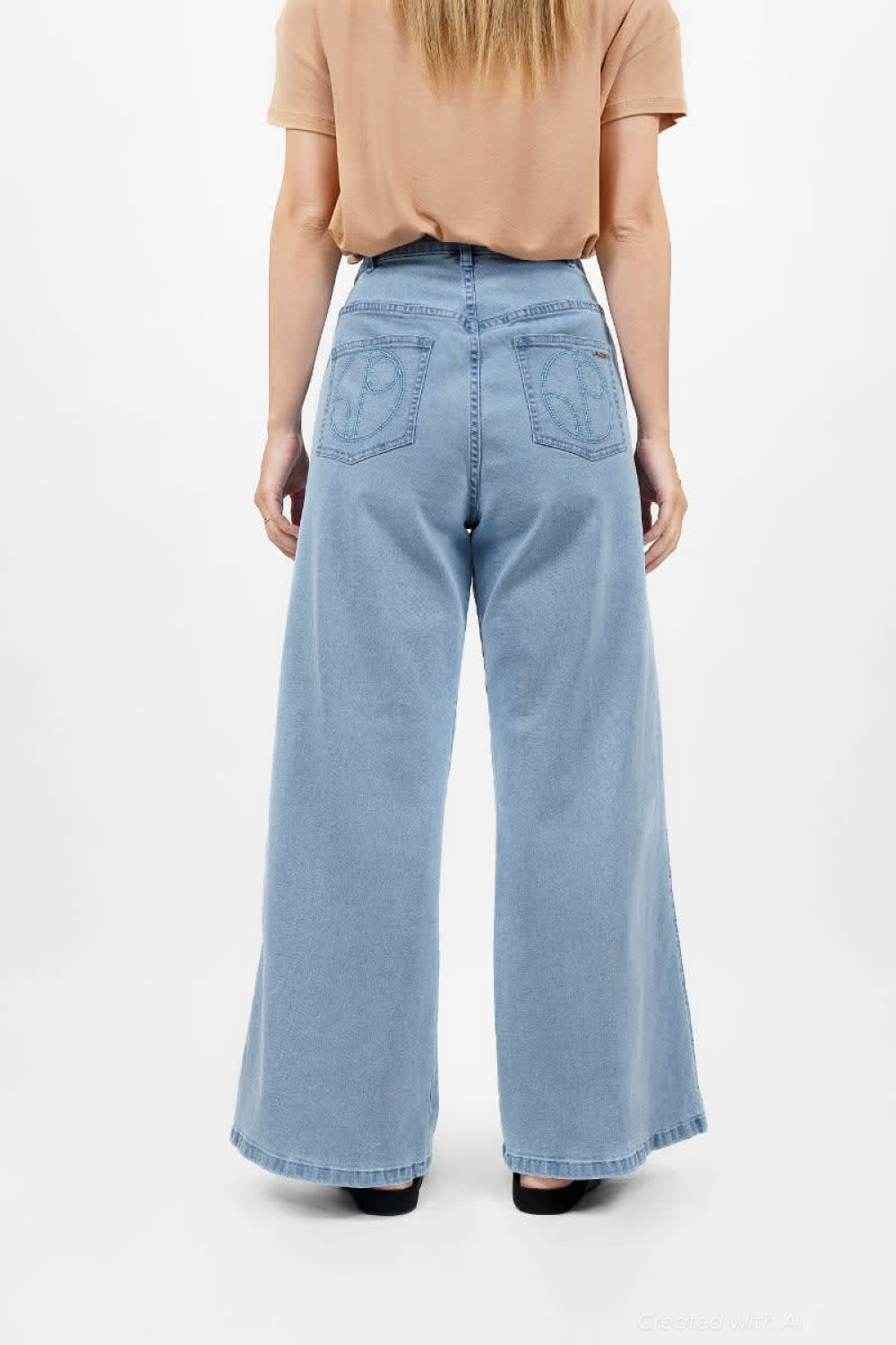 Los Angeles Wide Leg Jeans - Sky - Jeans