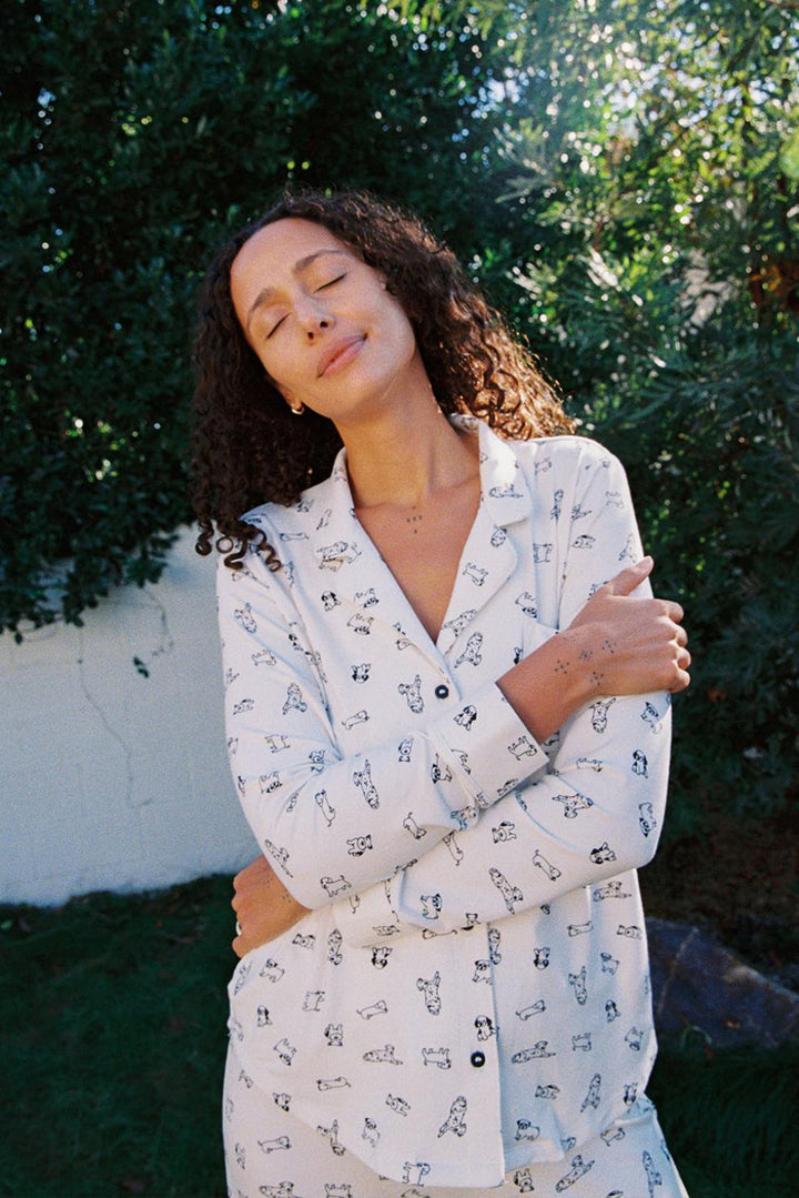 Lottie PJ Top - Dog Print - Pajamas
