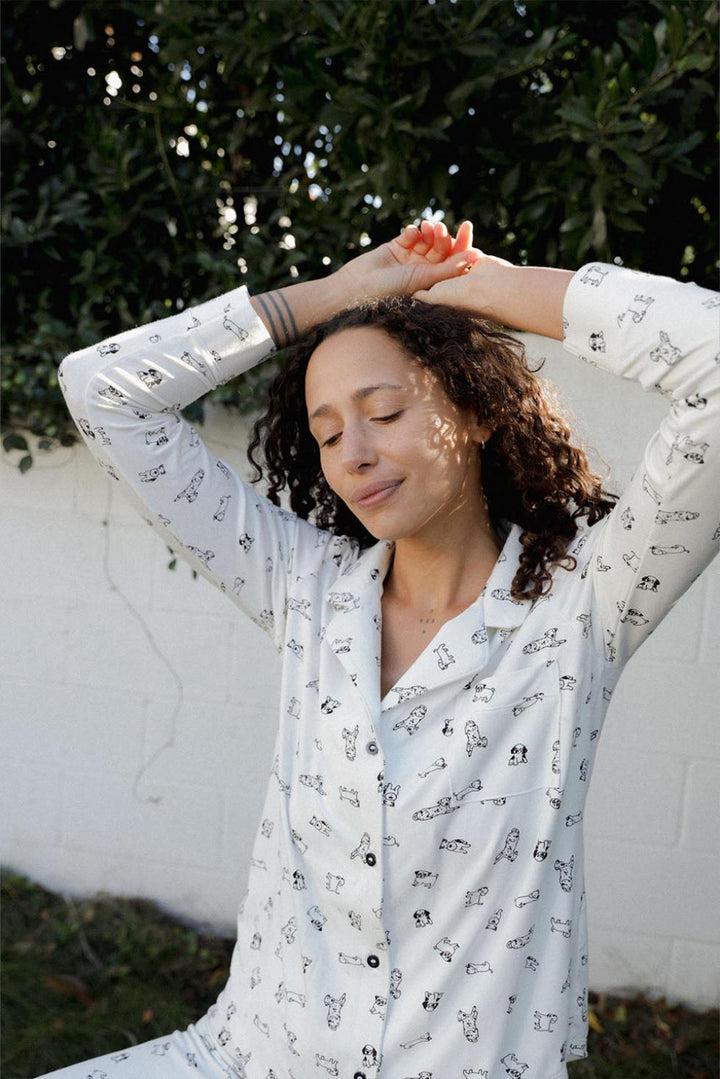 Lottie PJ Top - Dog Print - Pajamas