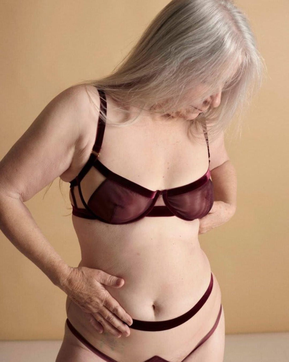 Loud & Proud Demi Bra - Burgundy & Sheer - Bra