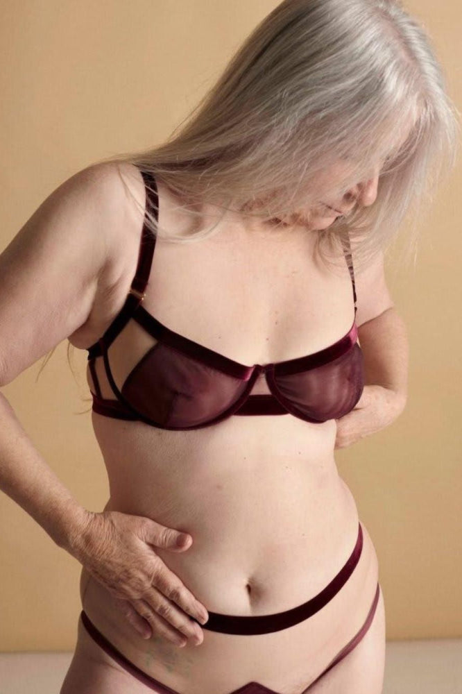 Loud & Proud Demi Bra - Burgundy & Sheer - Bra