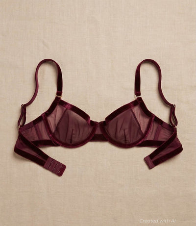 Loud & Proud Demi Bra - Burgundy & Sheer - Bra