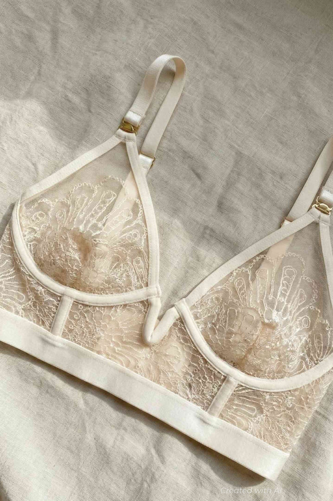Love Doesn’t Need Approval Longline Triangle Bra - Ivory - Bra