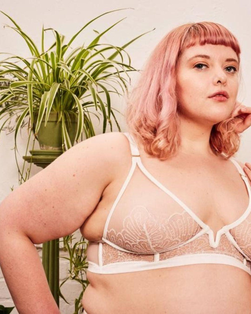 Love Doesn’t Need Approval Longline Triangle Bra - Ivory - Bra