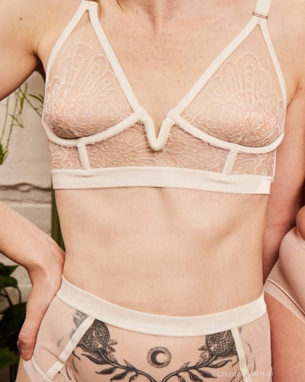 Love Doesn’t Need Approval Longline Triangle Bra - Ivory - Bra