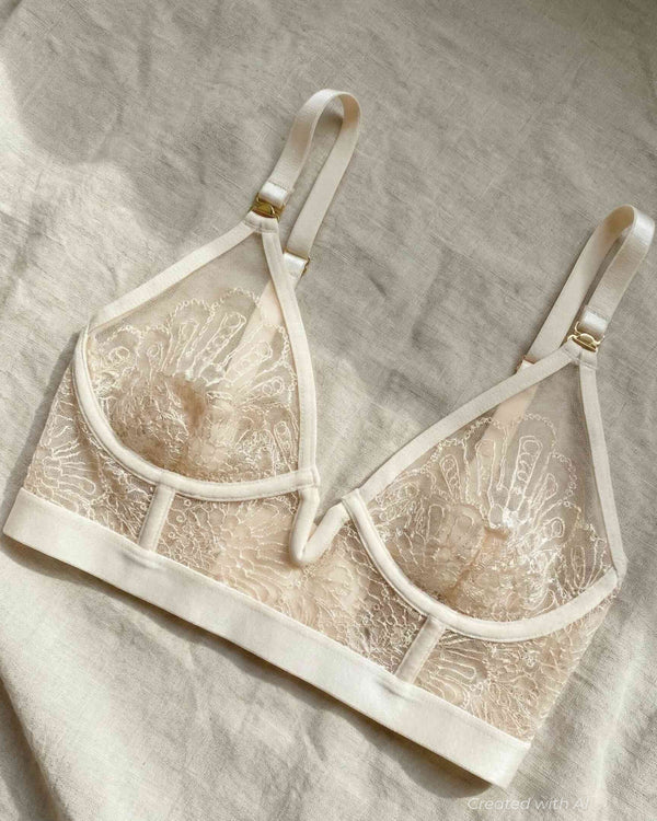 Love Doesn’t Need Approval Longline Triangle Bra - Ivory - Bra
