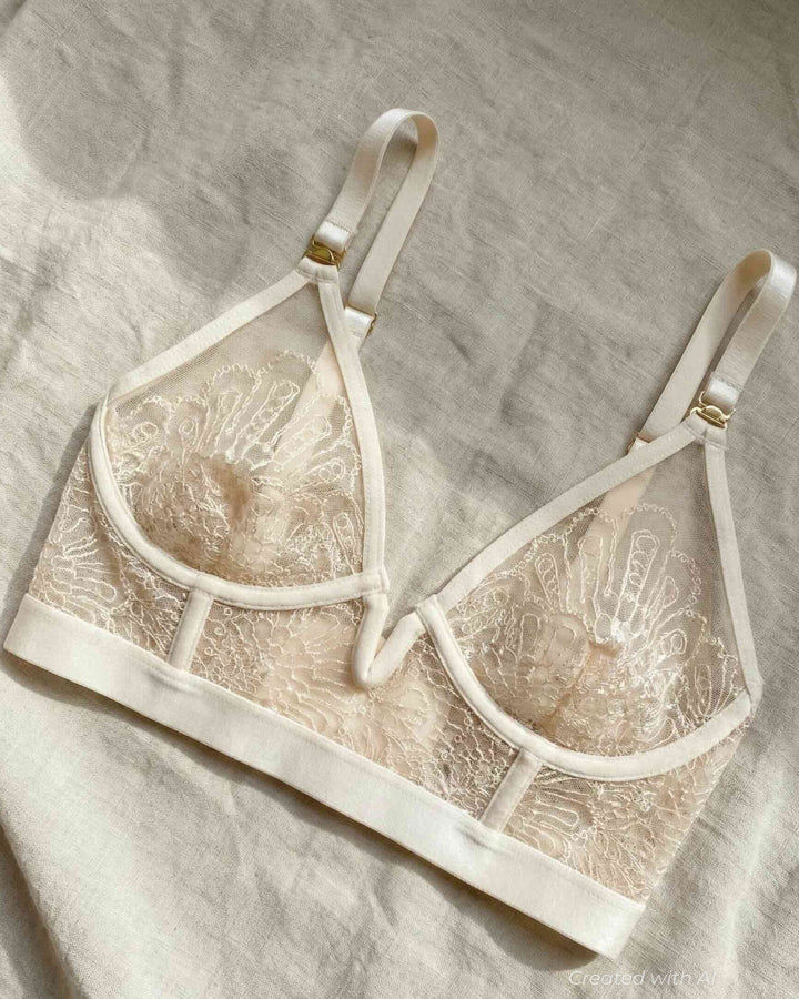 Love Doesn’t Need Approval Longline Triangle Bra - Ivory - Bra