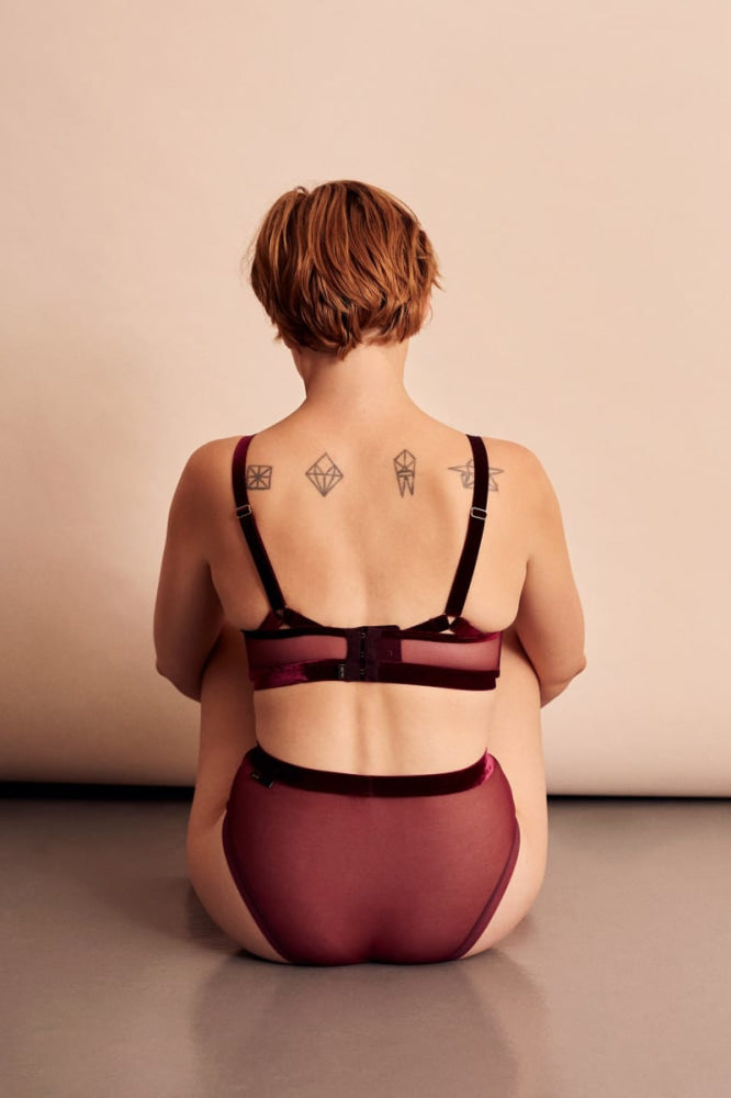 Love Stands Up For What’s Right Longline Triangle Bra - Burgundy - Bra