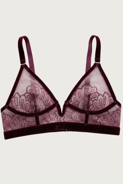 Love Stands Up For What’s Right Longline Triangle Bra - Burgundy - Bra
