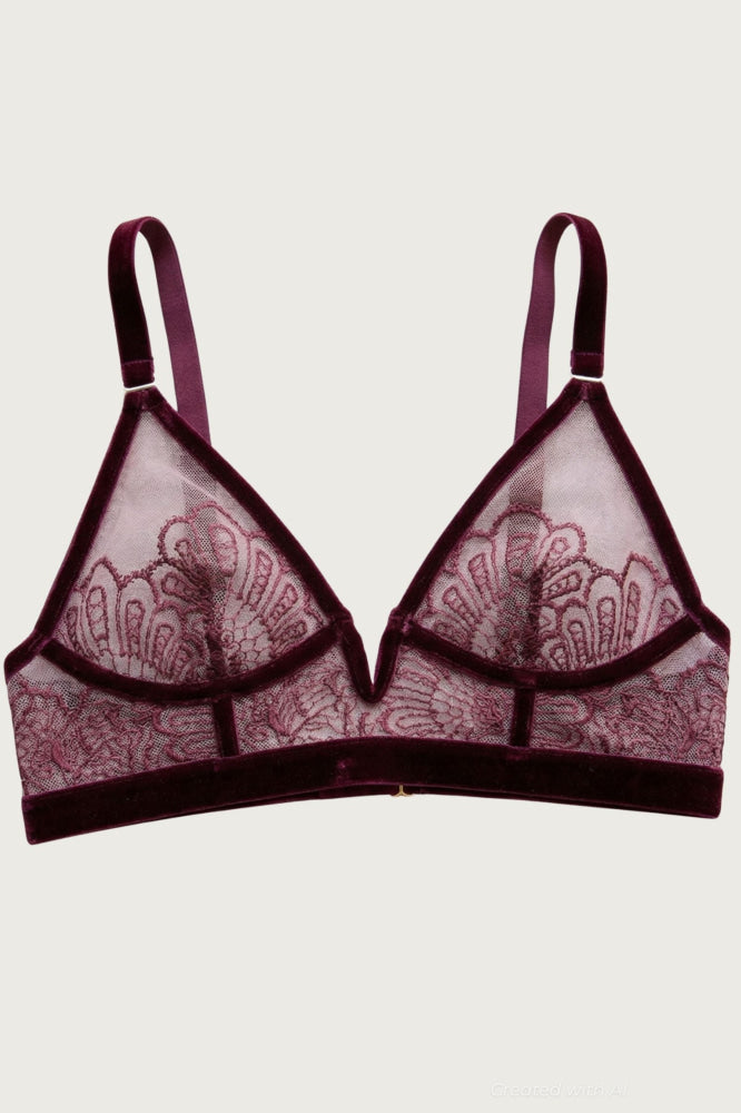 Love Stands Up For What’s Right Longline Triangle Bra - Burgundy - Bra