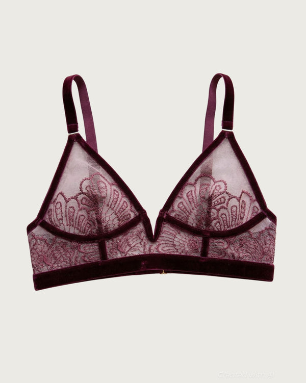 Love Stands Up For What’s Right Longline Triangle Bra - Burgundy - Bra