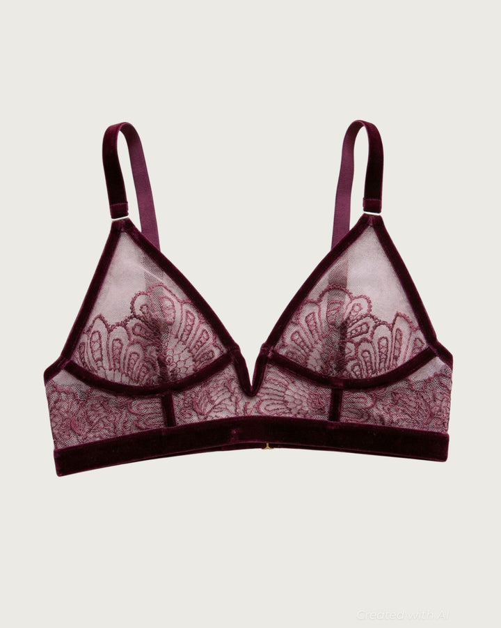 Love Stands Up For What’s Right Longline Triangle Bra - Burgundy - Bra