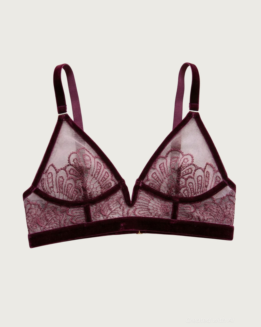 Love Stands Up For What’s Right Longline Triangle Bra - Burgundy - Bra