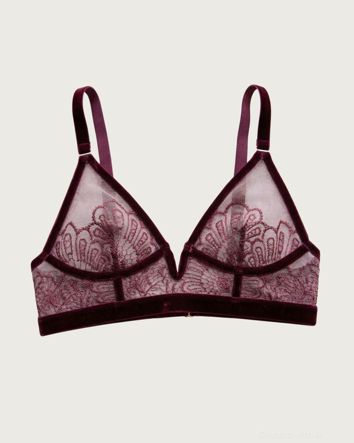 Love Stands Up For What’s Right Longline Triangle Bra - Burgundy - Bra