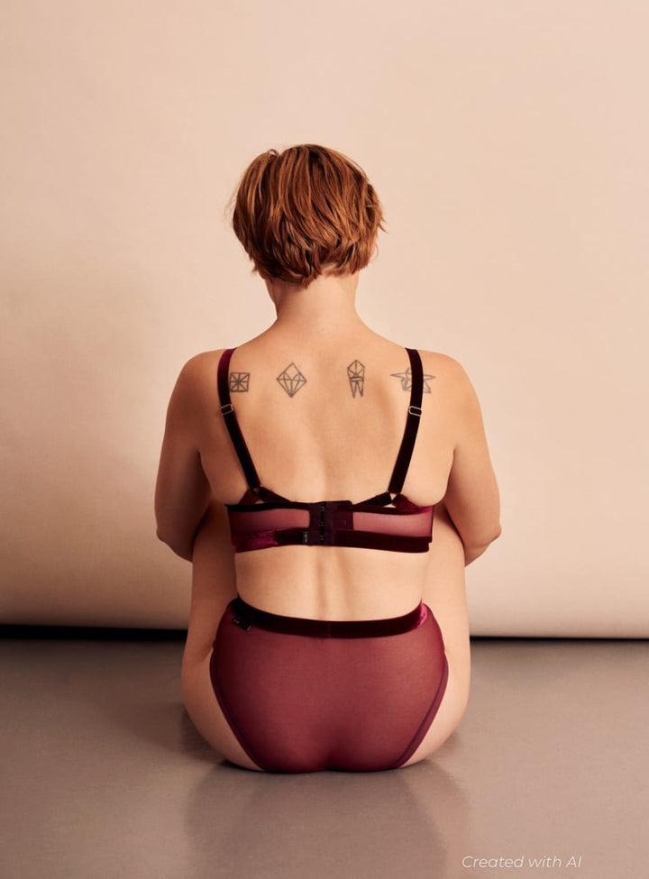 Love Stands Up For What’s Right Longline Triangle Bra - Burgundy - Bra