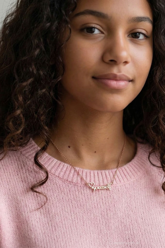 Love Yourself Necklace - Rose Gold - One Size - Necklace